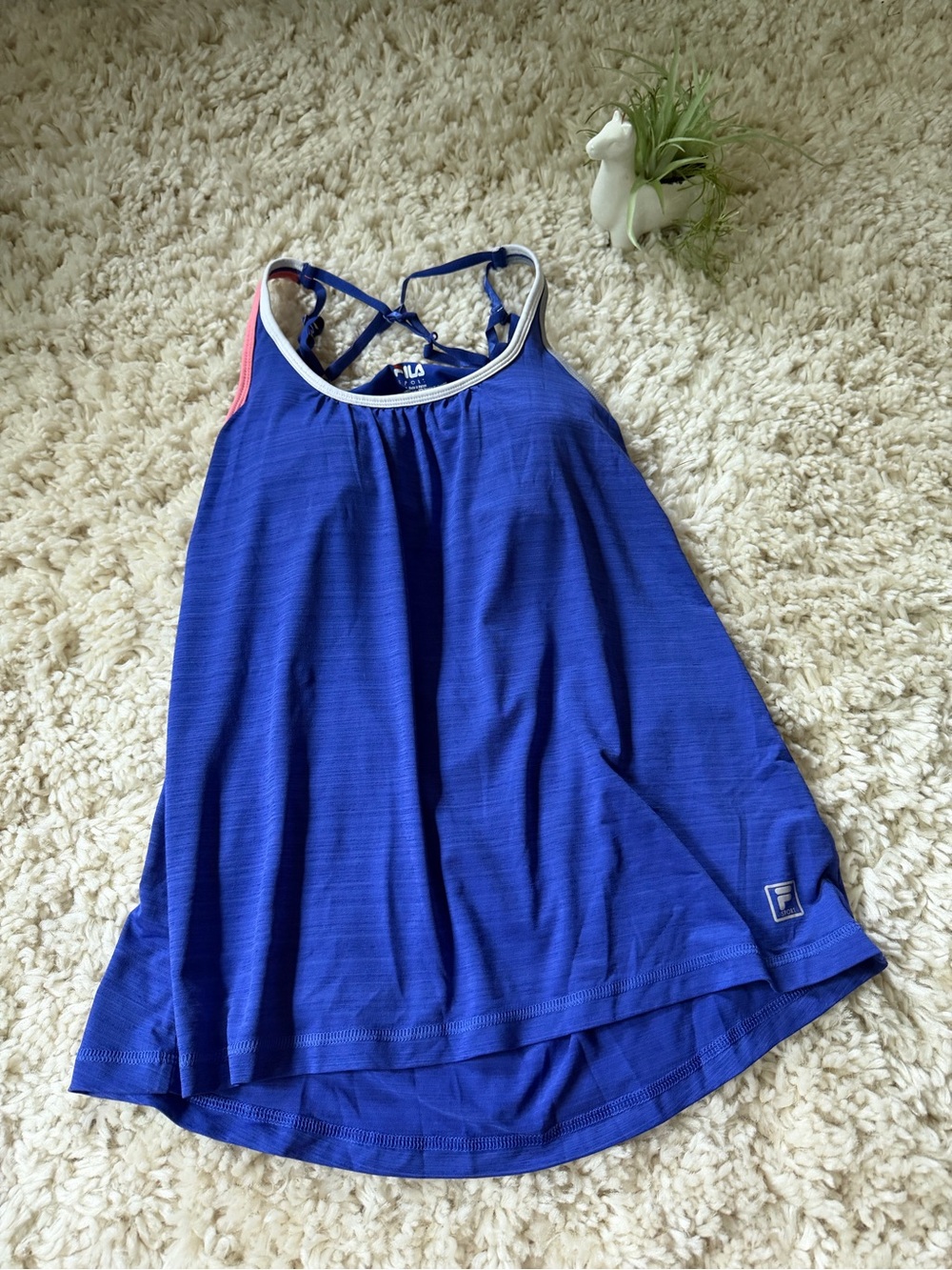 Fila Royal Blue Athletic sporty women’s workout Tank with White Logo